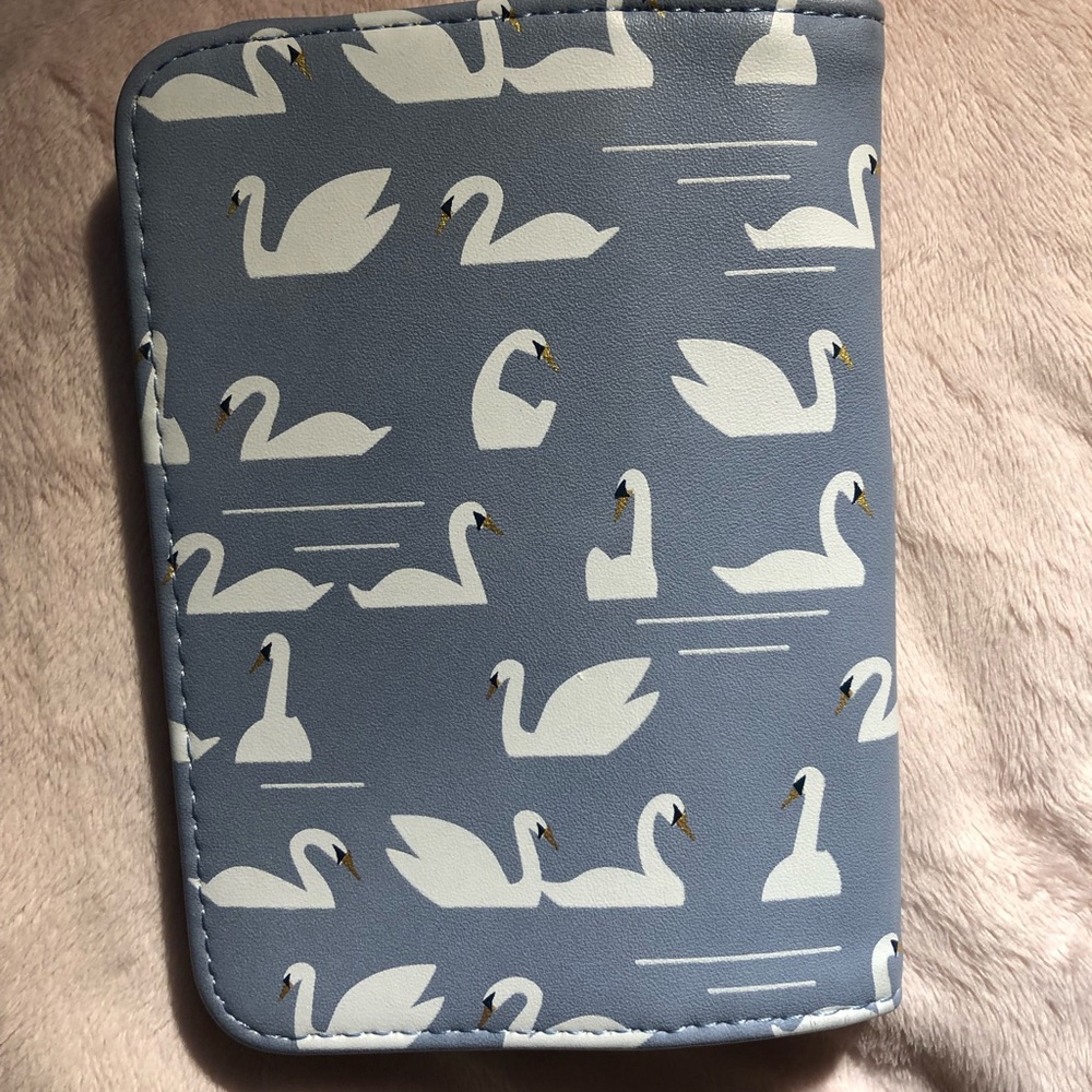 Baby blue wallet with swans!!
